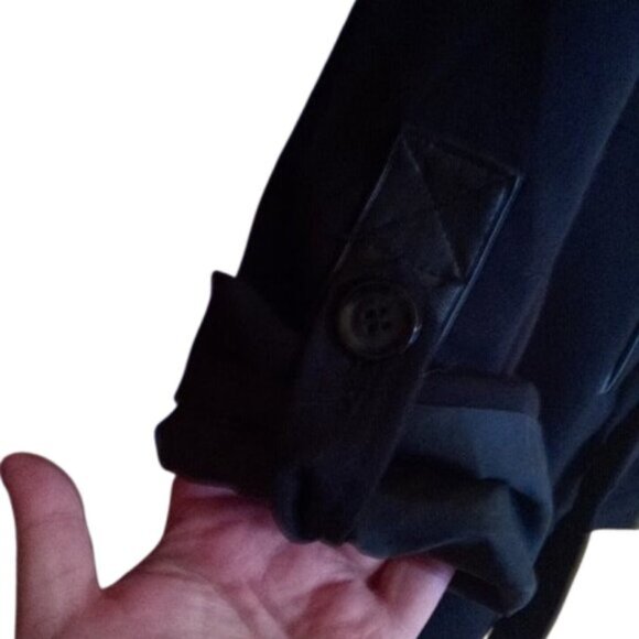 Short Black Trench coat Size 12 - Picture 2 of 7